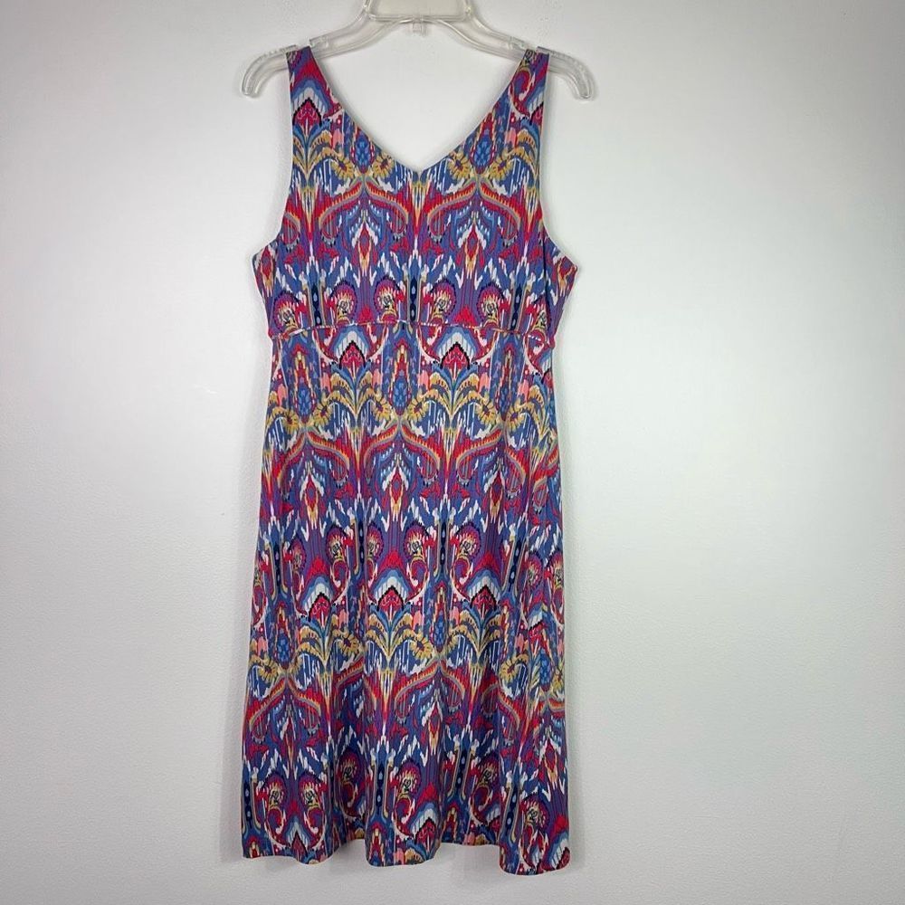 Athleta Women Size XS V-Neck Active Dress Sleeveless Multicolor Print